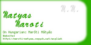 matyas maroti business card