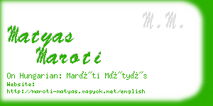 matyas maroti business card